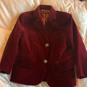 Burgundy Velvet Blazer